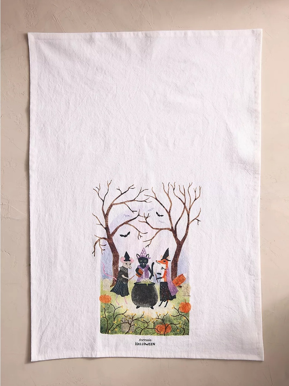 Anthropologie Terrain Witchy Critters Cotton Dish Towel - Picture 3 of 5
